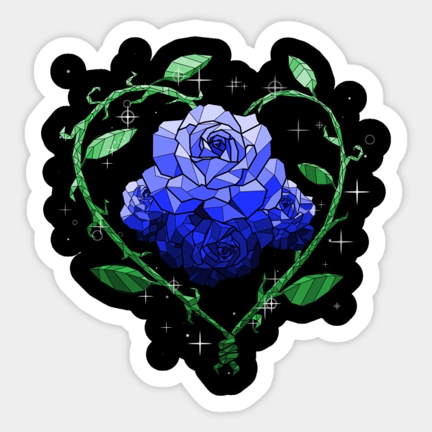 Blue Crystal Flower Sticker by Saira Crystaline